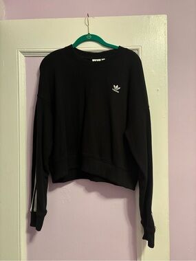 Adidas black cropped sweatshirt